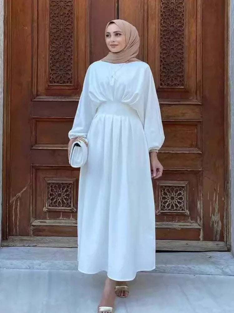 Women Jalabiya Ramadan Robe Dress Full Sleeve