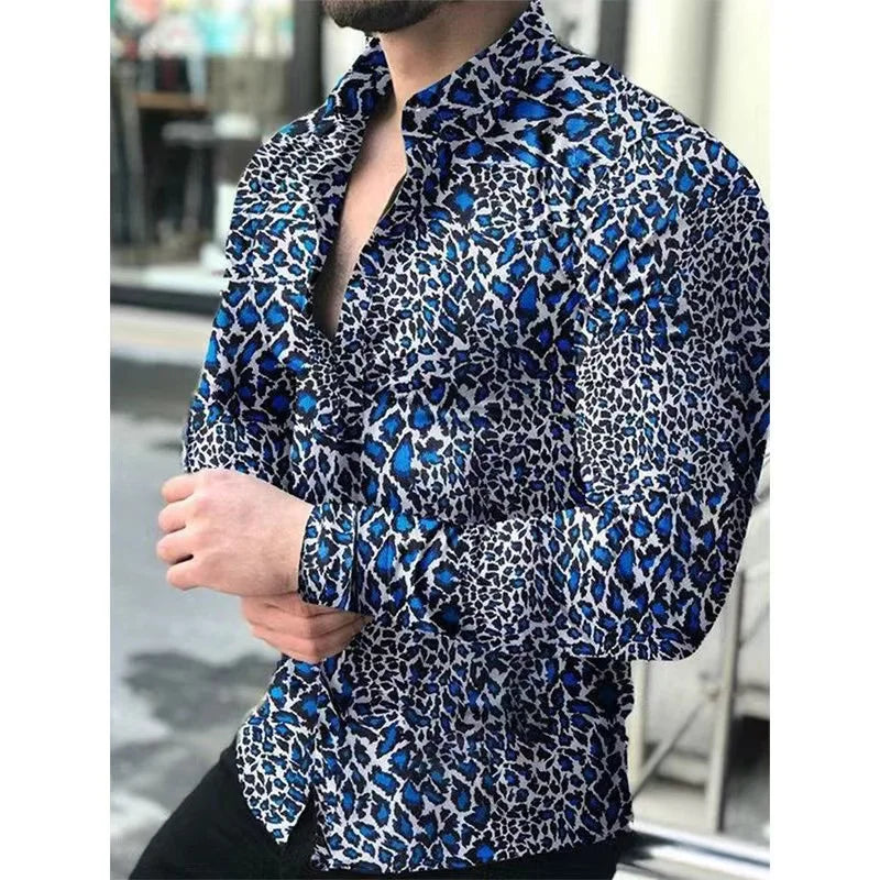 High Quality Leopard Print Men's Shirts