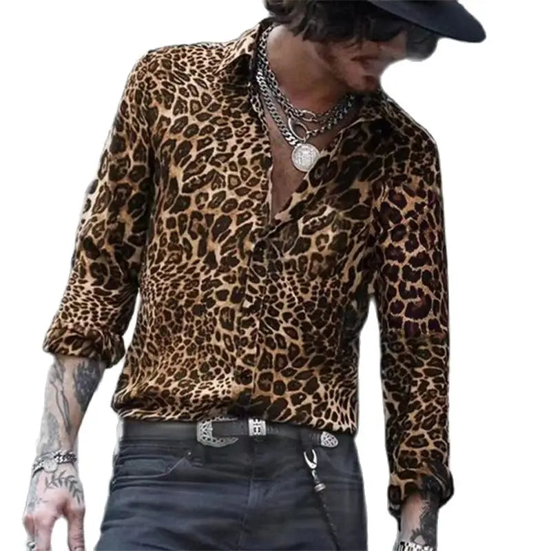 High Quality Leopard Print Men's Shirts