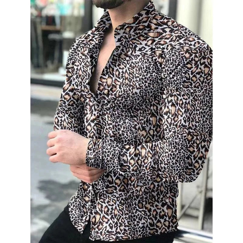 High Quality Leopard Print Men's Shirts