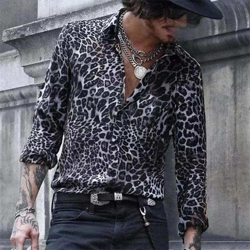 High Quality Leopard Print Men's Shirts