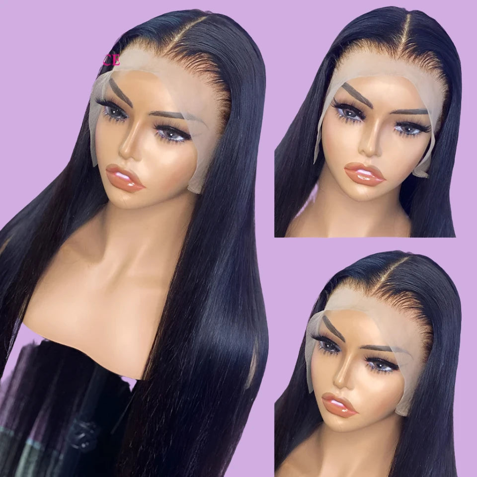 Brazilian Bone Straight Lace Front Human Hair Wig 250 Density 30 Inch Lace Front Wig Straight 13X4 Lace Frontal Wigs For Women