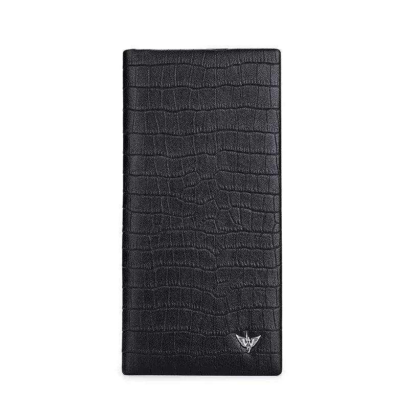 WILLIAMPOLO Men's Leather Wallet Long Card Holder