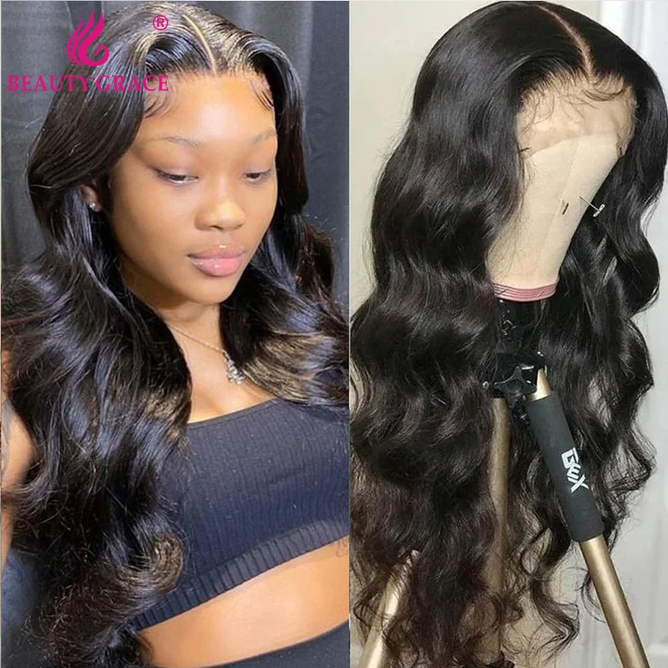 13x4 Swiss Lace Front Human Hair Wigs 22“ 34” Inch Brazilian Frontal Wig Body Wave4x4 Lace Closure Wigs with Baby Hair