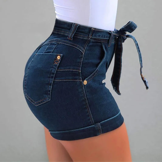 Denim Female Pockets Wash Denim Shorts