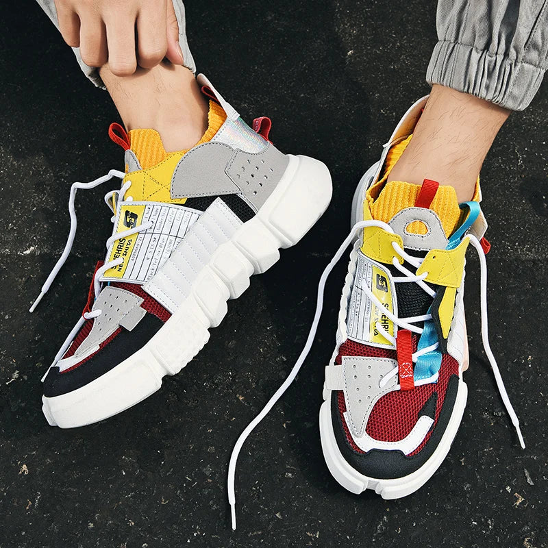 New Colorful Sneakers Men  Breathable Mens Casual Shoe