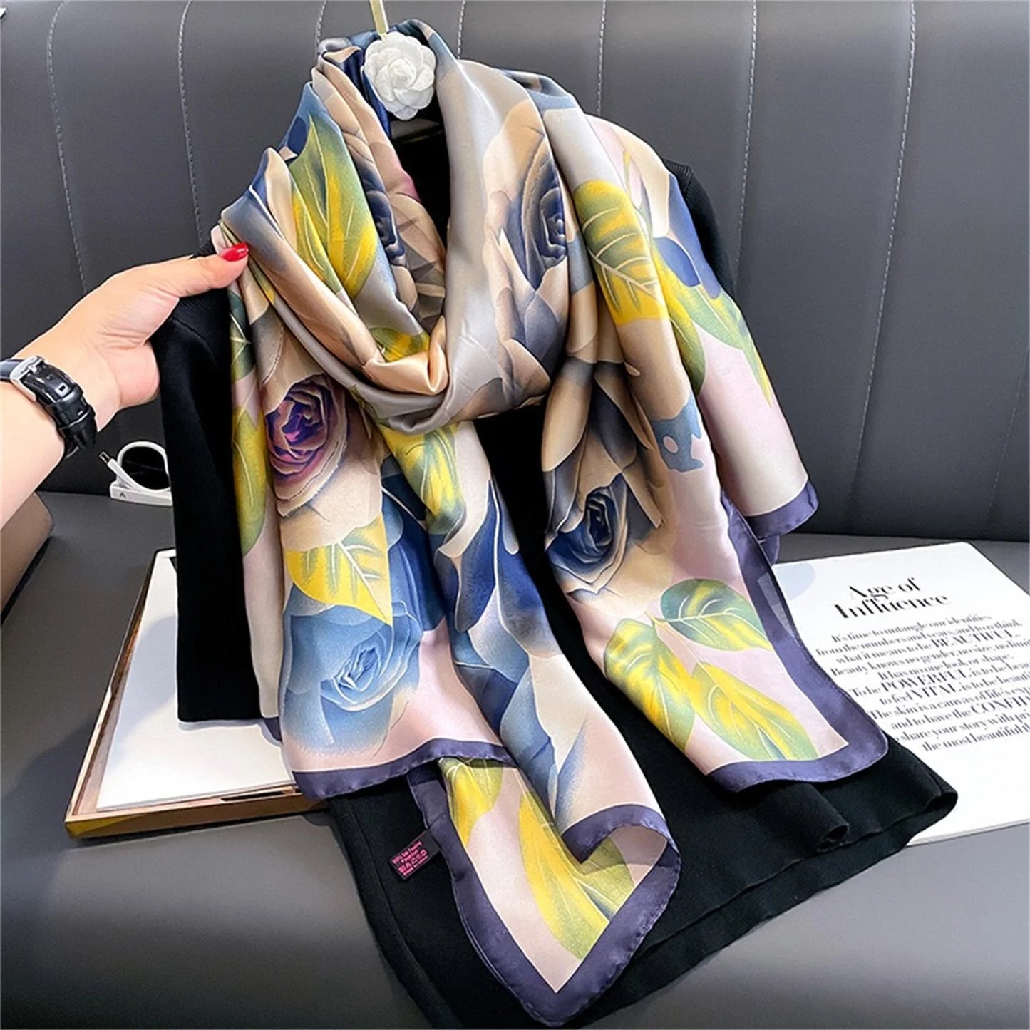 Women Fashion Print Silk Scarf Luxury Brand