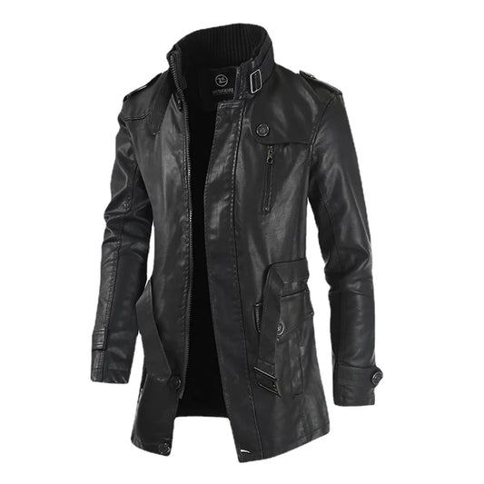 New High Quality Jacket Men's Street Windbreaker Coat Men Leather Clothing