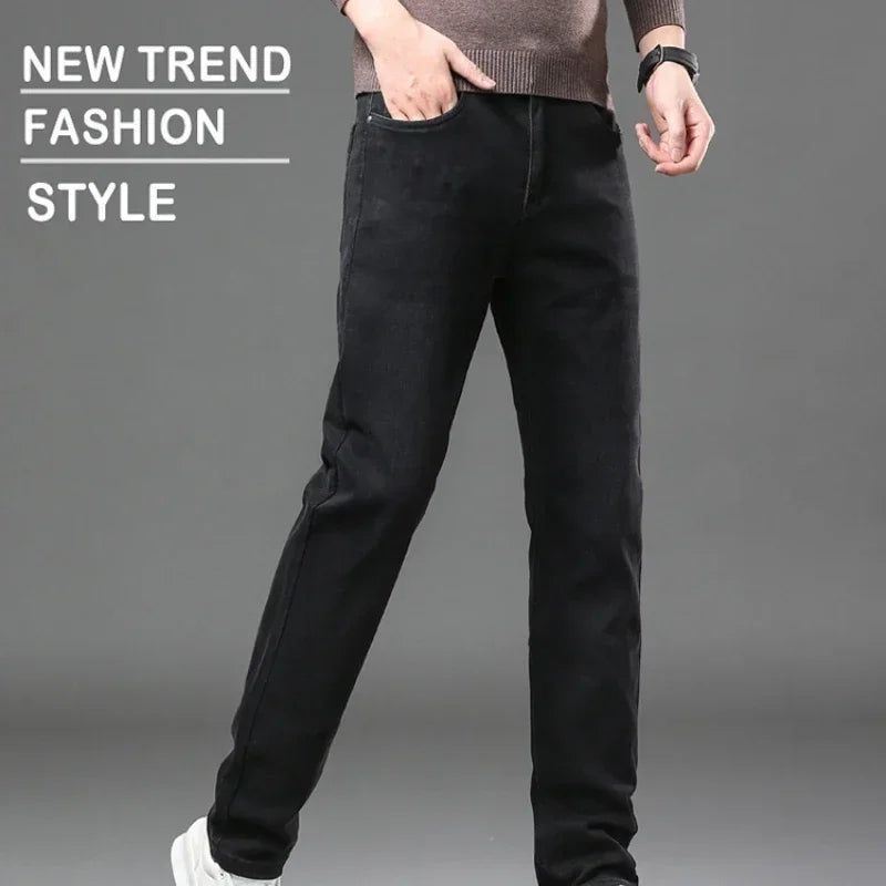 New High-grade Classic Black Denim Trousers for Men