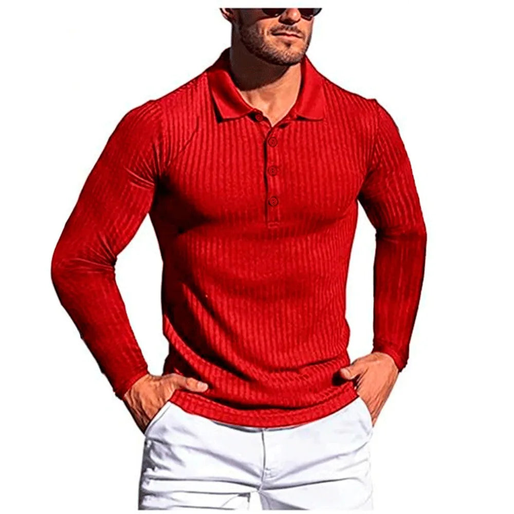 Men's Long Sleeve T-shirt POLO Slim Base Shirt Men