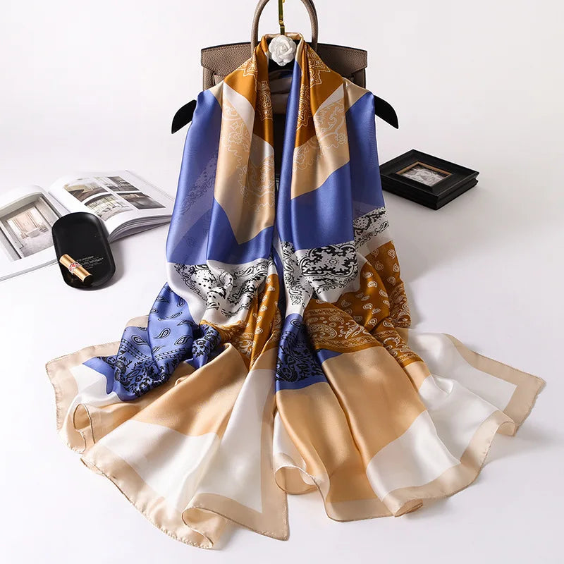 Women Fashion Print Silk Scarf Luxury Brand