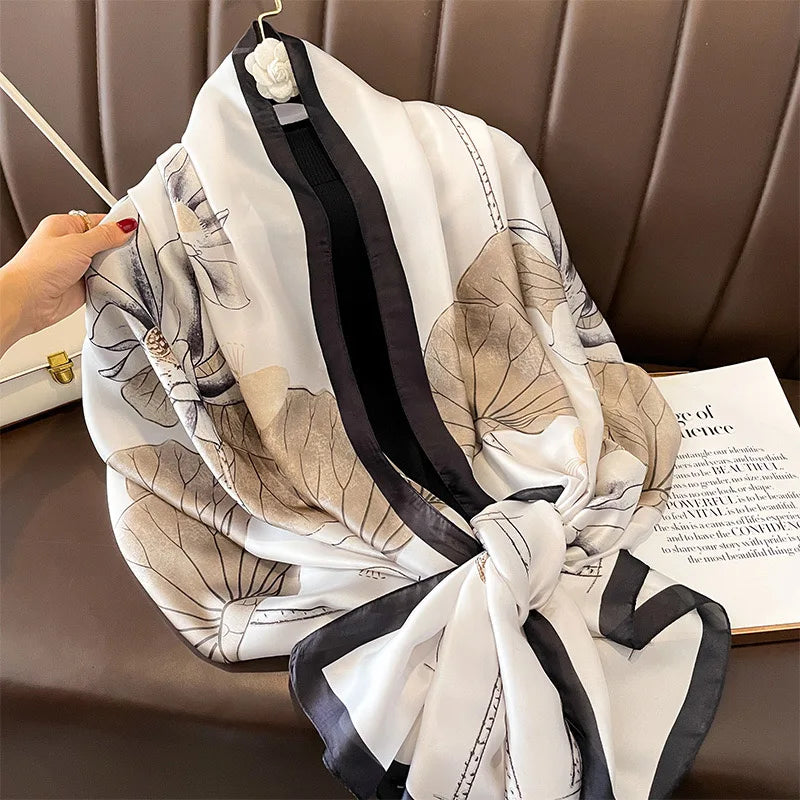 Women Fashion Print Silk Scarf Luxury Brand