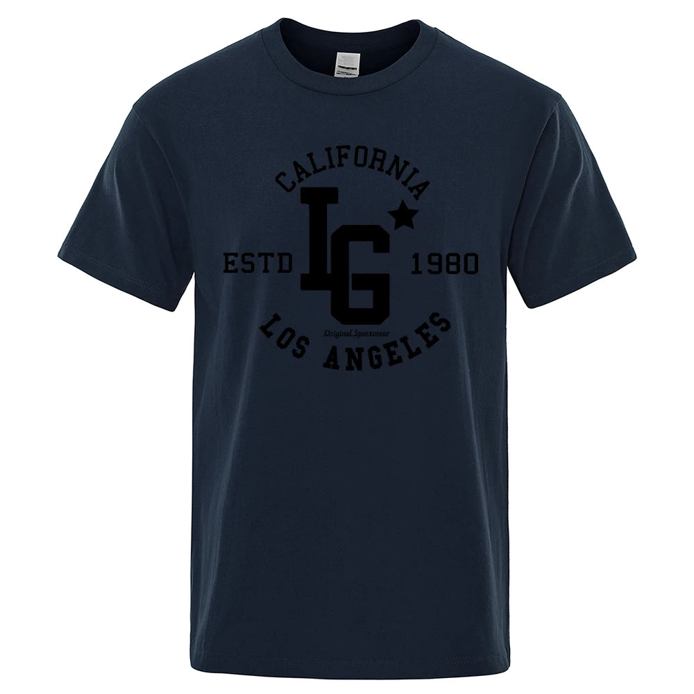 Los Angeles California Estd 1980 Print T Shirts