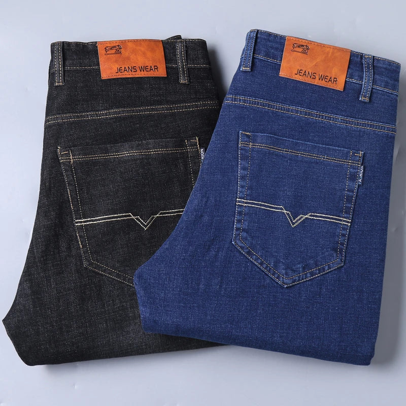 NEW Men's Fashion Business Jeans Classic Style Casual Stretch Slim Jeans