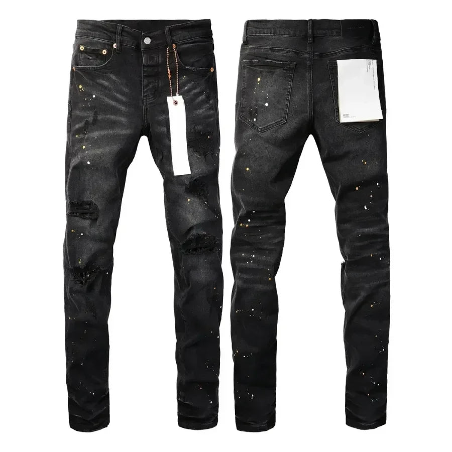 High Quality Purple Brand Jeans American High Street Ripped