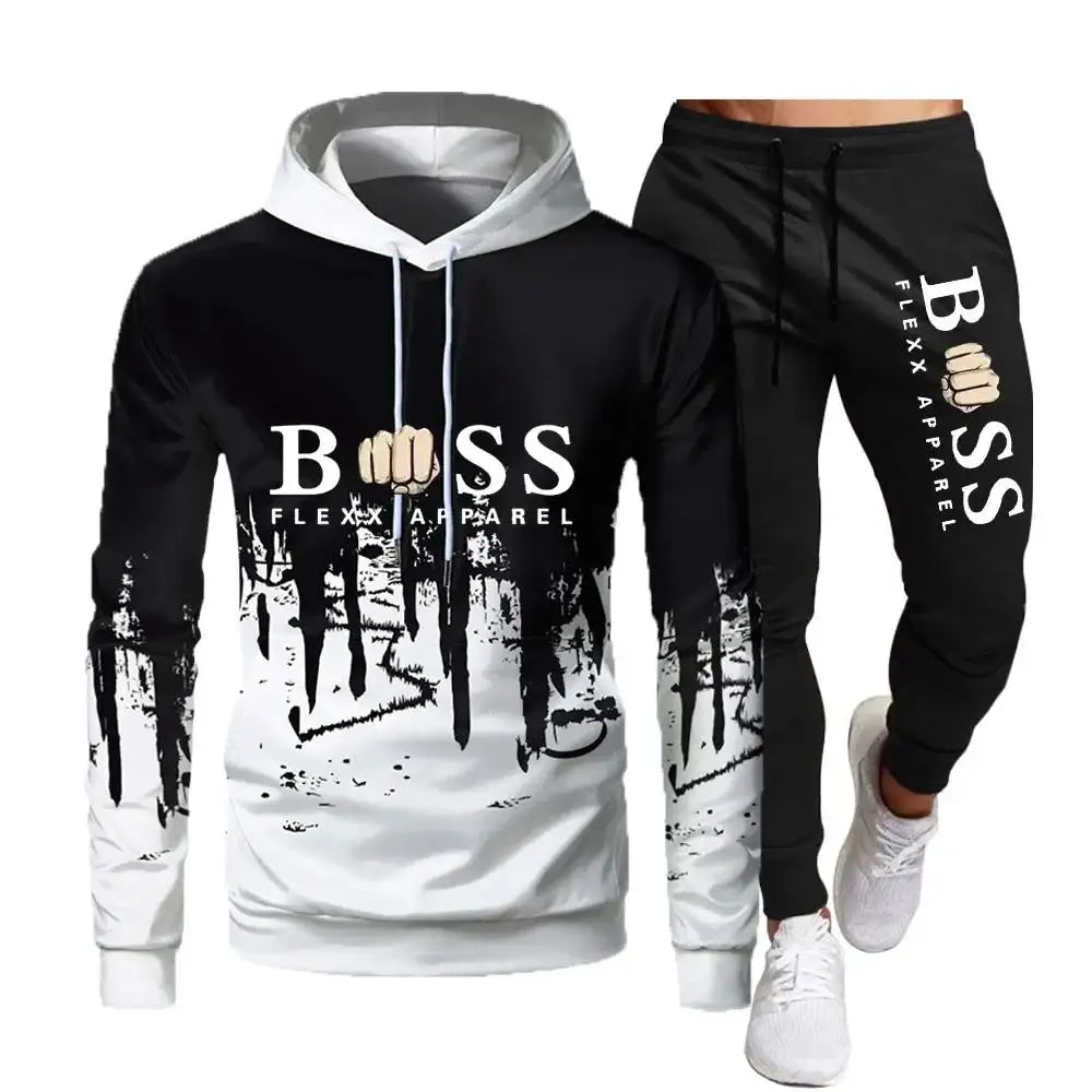 New Brand Men's Tracksuit Sportswear Hoodies Sweatshirts Sweatpants Two Piece Sets