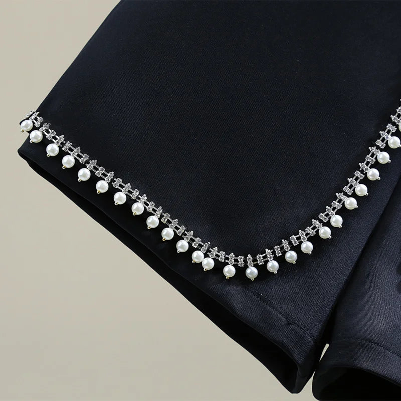 Bead Pearl Diamonds Suit Shorts Skirt Design