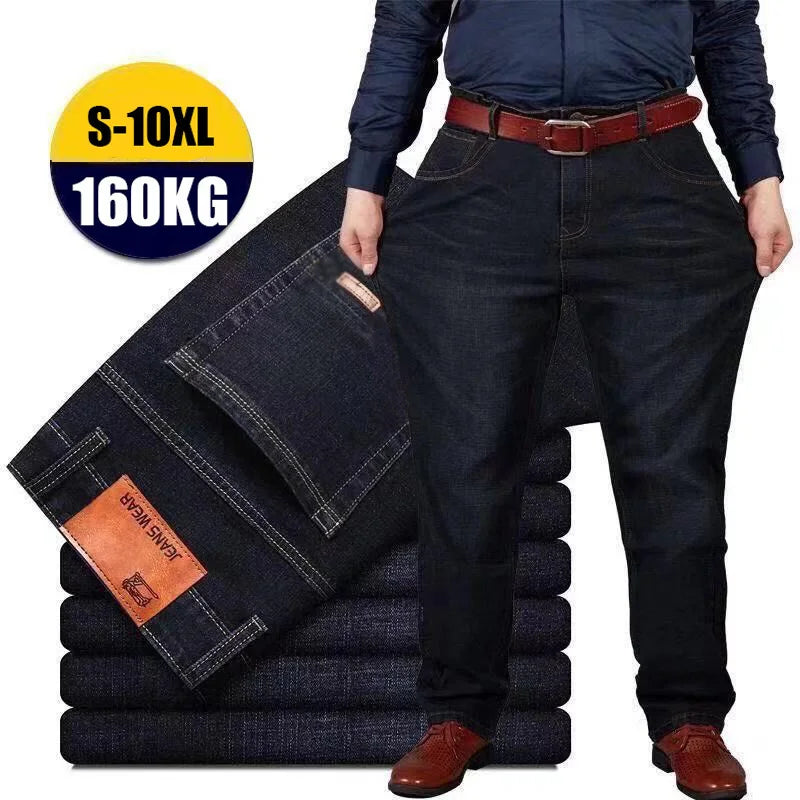 Men Jeans Oversize Black Blue Loose Big Size Jeans For Men