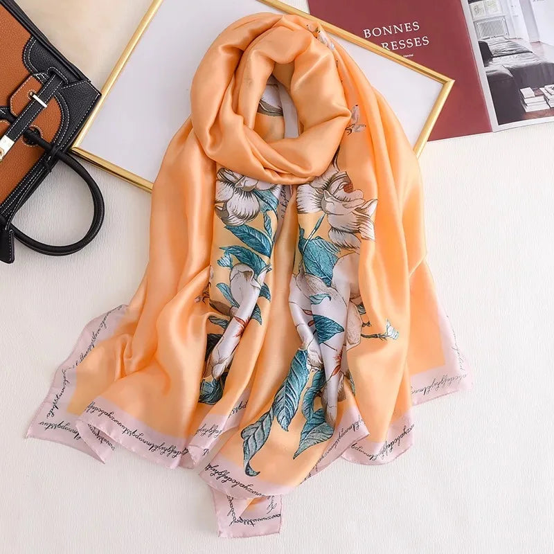 Women Fashion Print Silk Scarf Luxury Brand