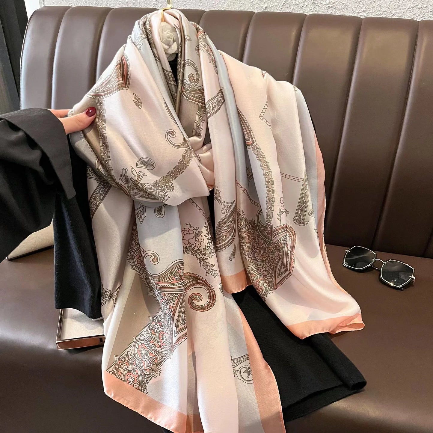 Women Fashion Print Silk Scarf Luxury Brand