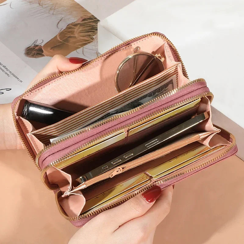 Long Women's Wallet Female Purses Tassel Coin Purse Card Holder Wallets Double Zipper