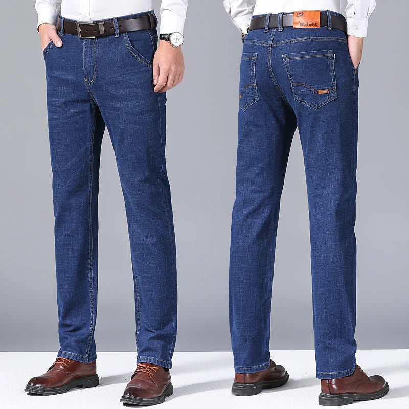 NEW Men's Fashion Business Jeans Classic Style Casual Stretch Slim Jeans