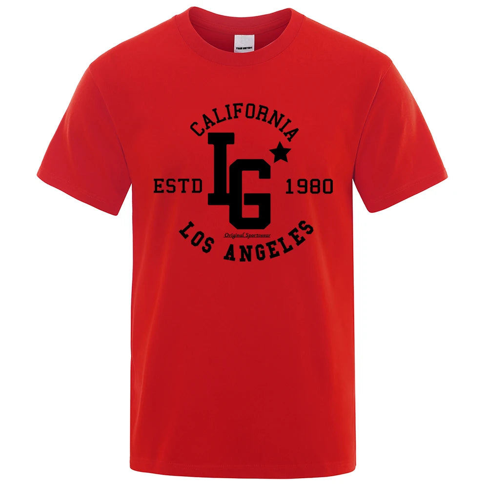 Los Angeles California Estd 1980 Print T Shirts