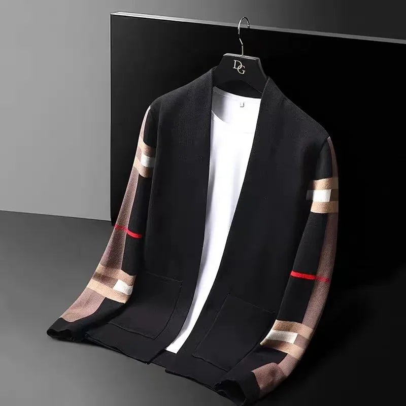 High end long sleeve men's knitted cardigan casual Little coat