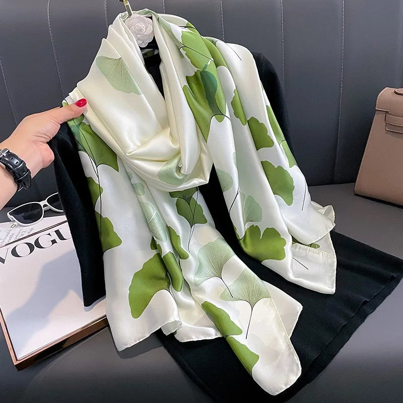 Women Fashion Print Silk Scarf Luxury Brand