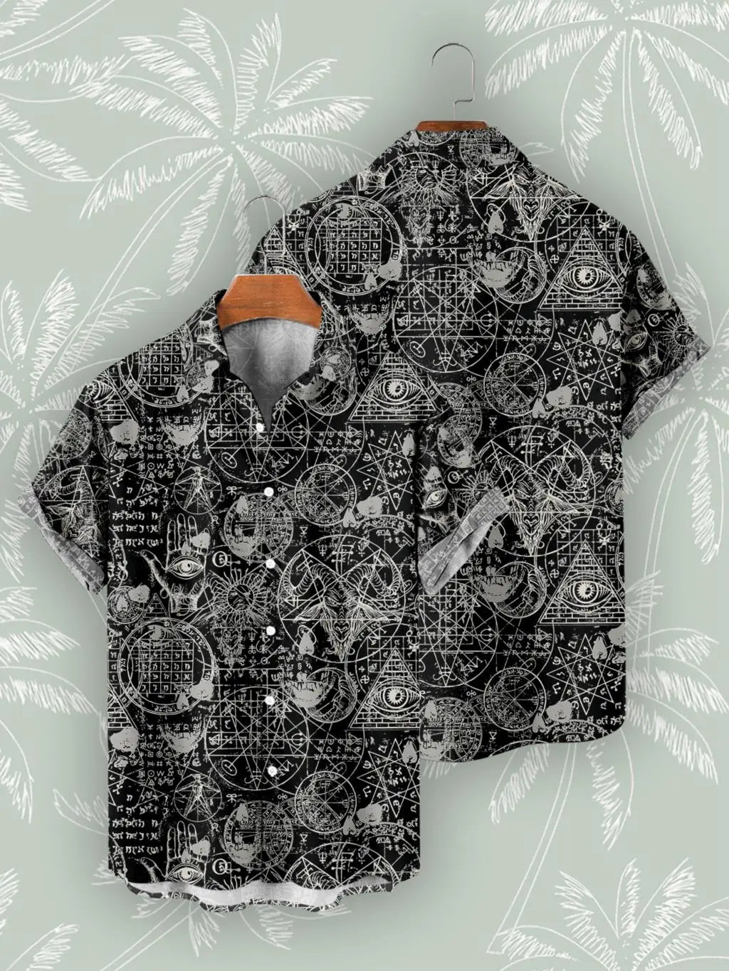 Hawaiian Shirts For Men's Skull Summer Casual Short Sleeve