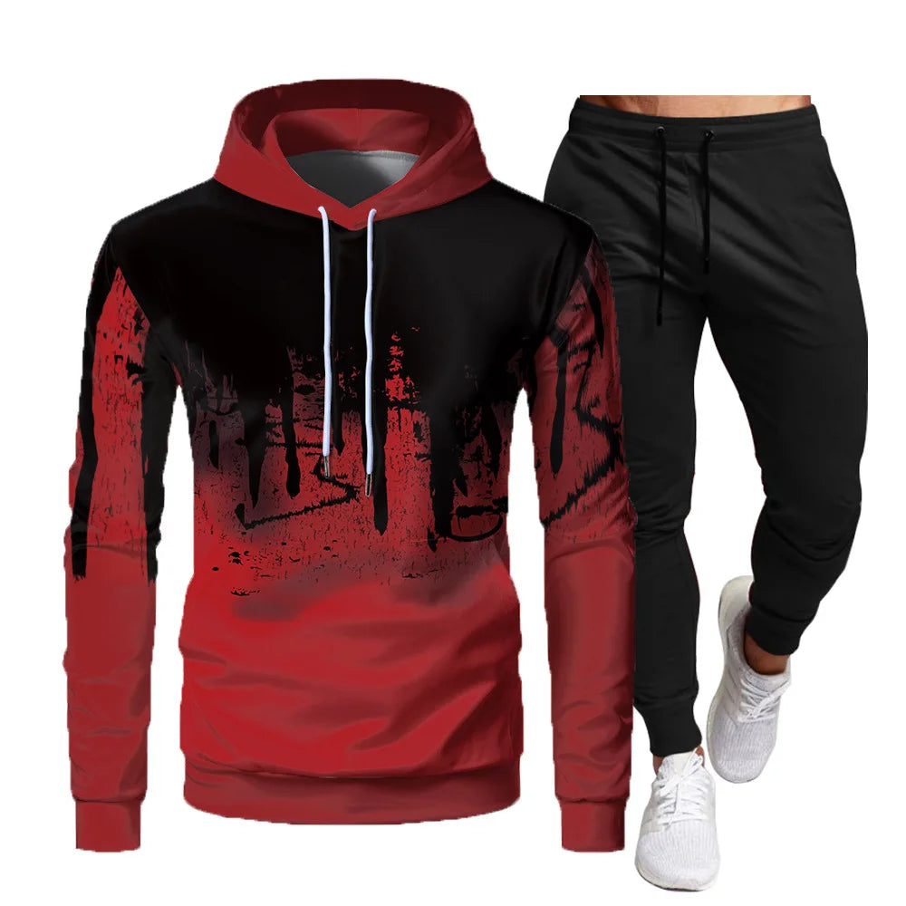 Hoodie Suit Men's Fashion Hoodie Brand Pants Casual Jogging Suit Sports Wear Sweatshirt