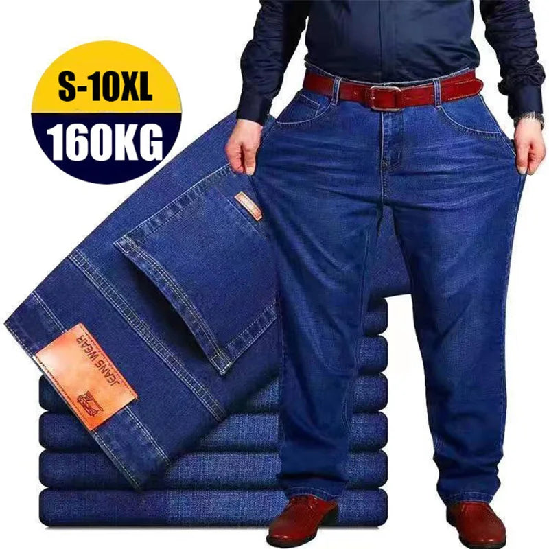 Men Jeans Oversize Black Blue Loose Big Size Jeans For Men