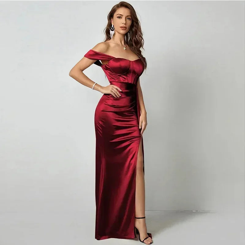 Solid Color Off-shoulder Mermaid Formal Evening Dress