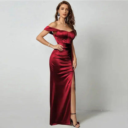 Solid Color Off-shoulder Mermaid Formal Evening Dress