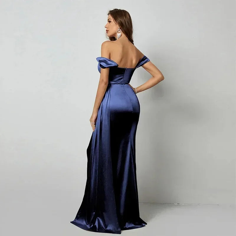 Solid Color Off-shoulder Mermaid Formal Evening Dress