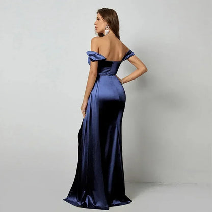 Solid Color Off-shoulder Mermaid Formal Evening Dress