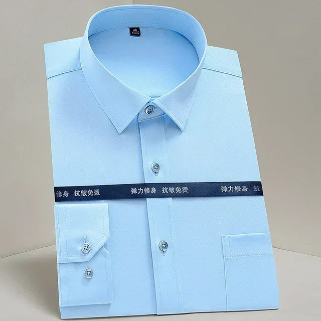 Men Button Down Smart Casual long Sleeve Shirt Men