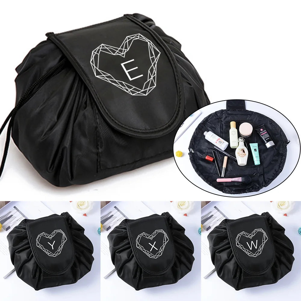 Cosmetic Bag Suitable Diamond Letter Print A B Trave Can Store Large-Capacity Drawstring Organizer Makeup Bag Toiletry Box