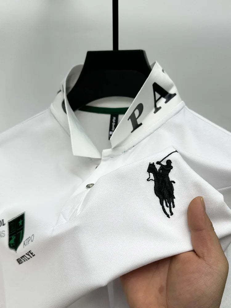 100% Cotton High end Brand POLO Men's Short sleeved  Business T-shirt