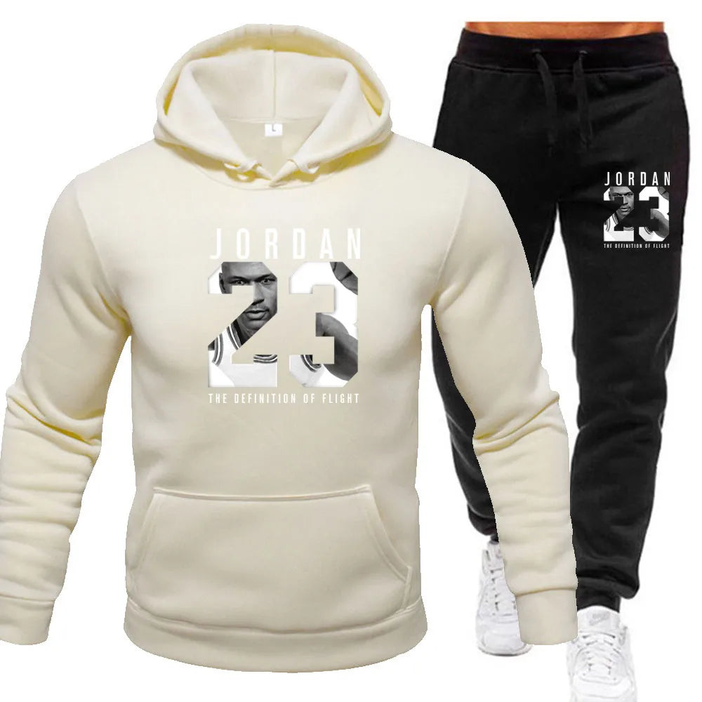 New Men's Sets Spring Autumn Hoodie and Pants 2 Pieces Casual Tracksuit