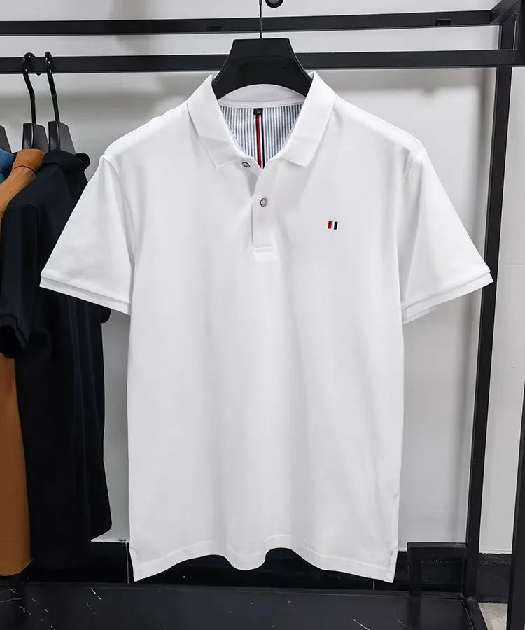 100% pure cotton men's short sleeved POLO  t-shirt