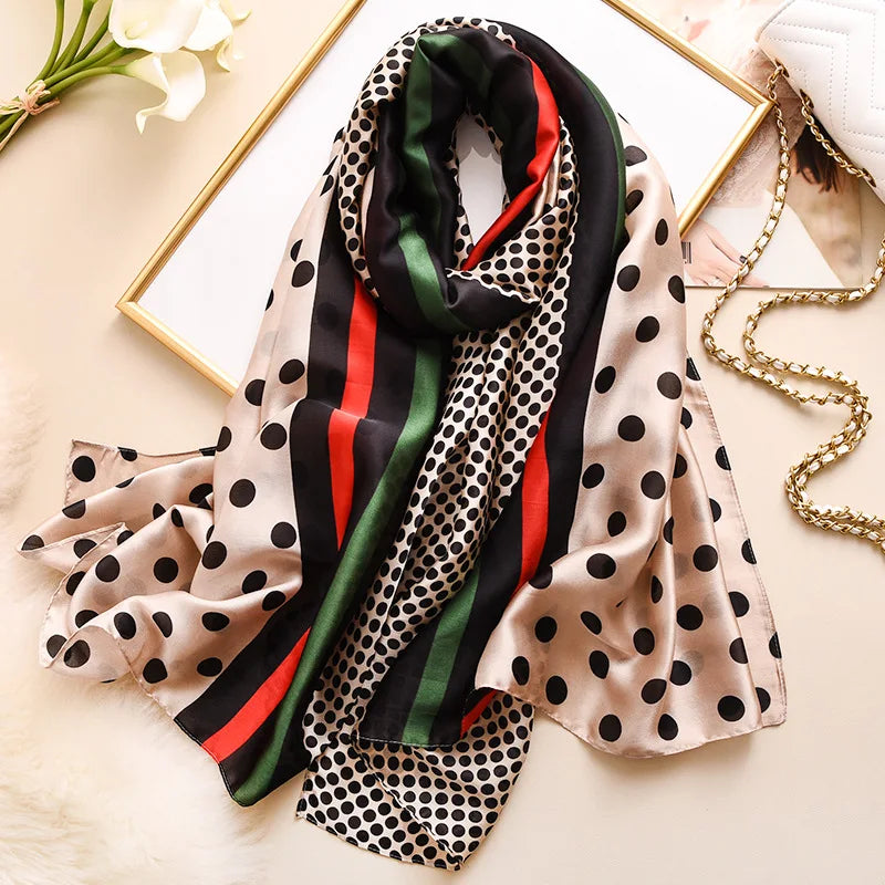 Women Fashion Print Silk Scarf Luxury Brand