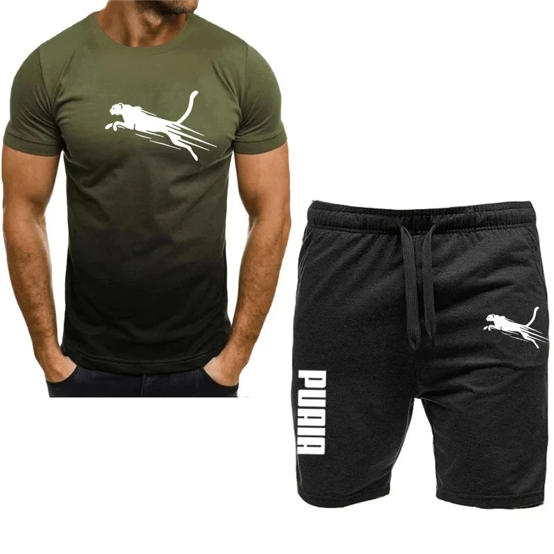 Men's Casual Sports Short sleeve suit, two-piece set