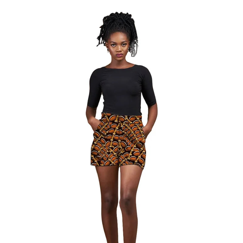 Women's Hot Pants African Print Shorts Loose Trousers