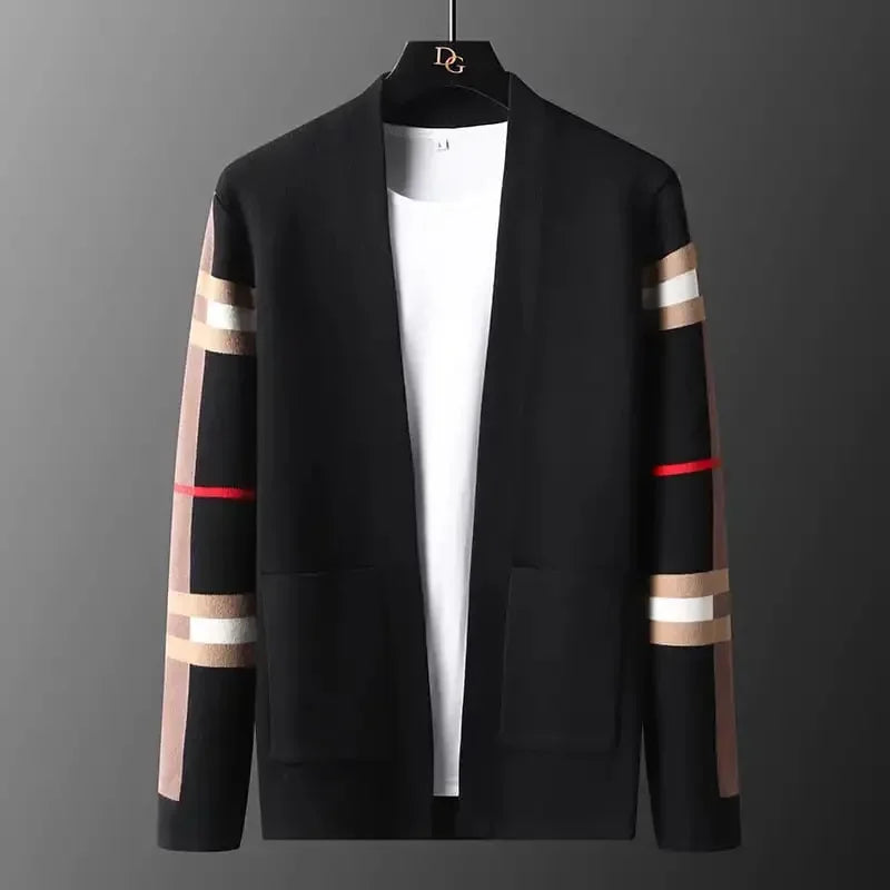 High end long sleeve men's knitted cardigan casual Little coat