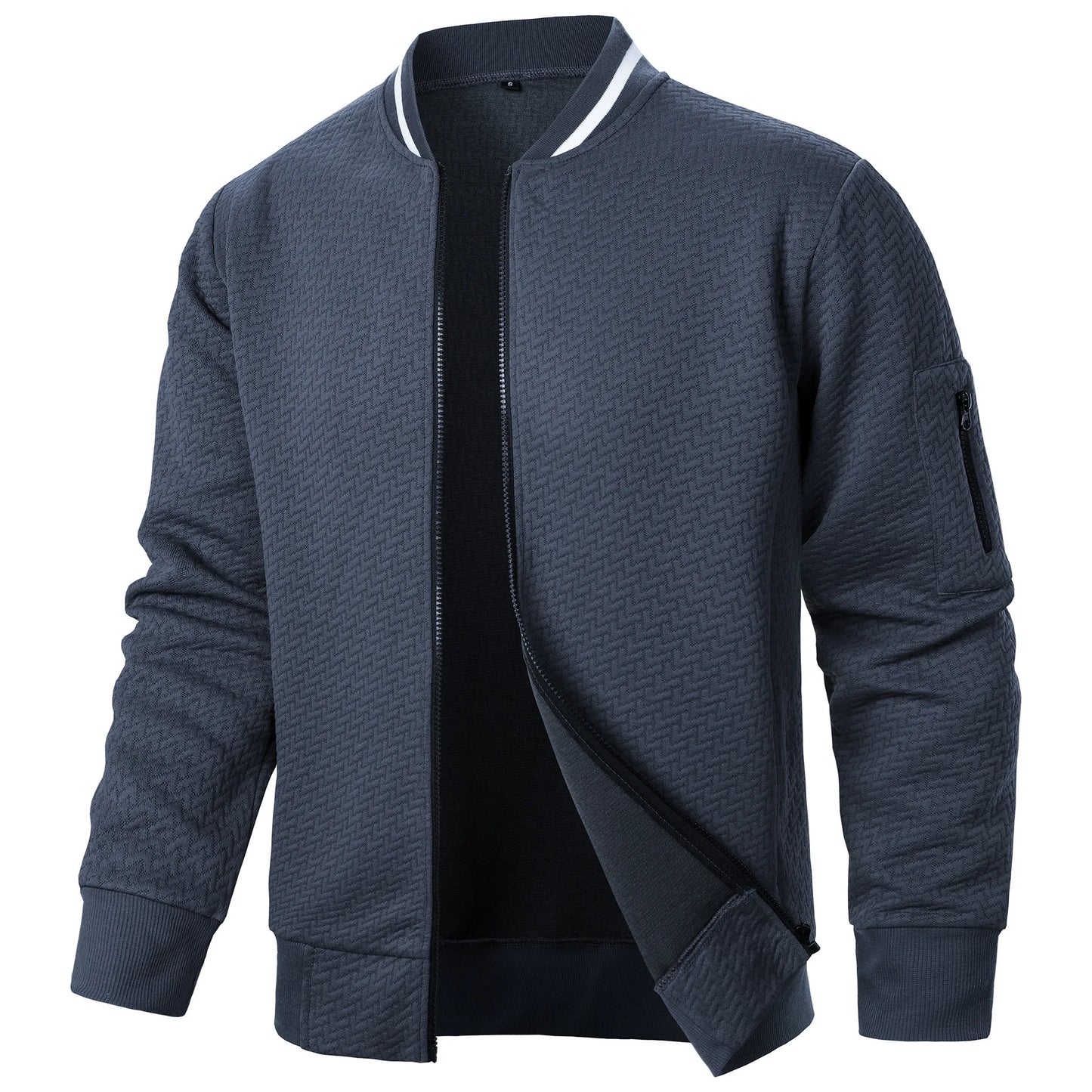 New Men's New Zip Stand Collar Sweatshirt Jacket