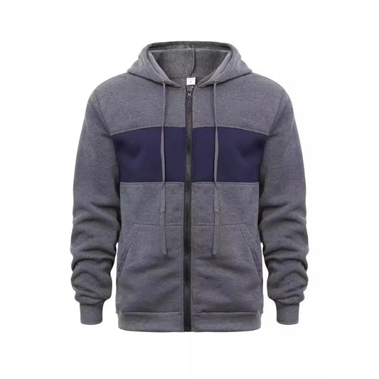 Men's Hoody Cardigan Sweatshirt Color Blocking