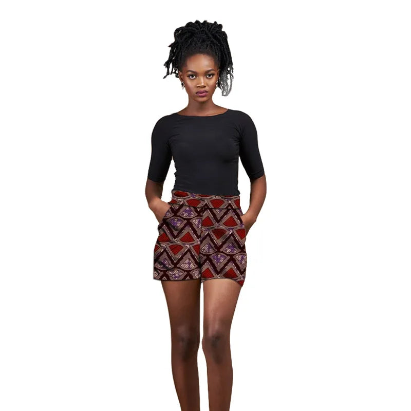 Women's Hot Pants African Print Shorts Loose Trousers