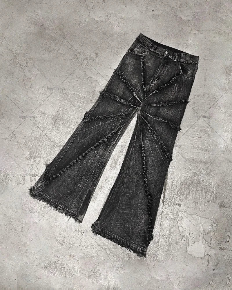 Punk Black American Street Rock Retro High Waist Oversized Jeans