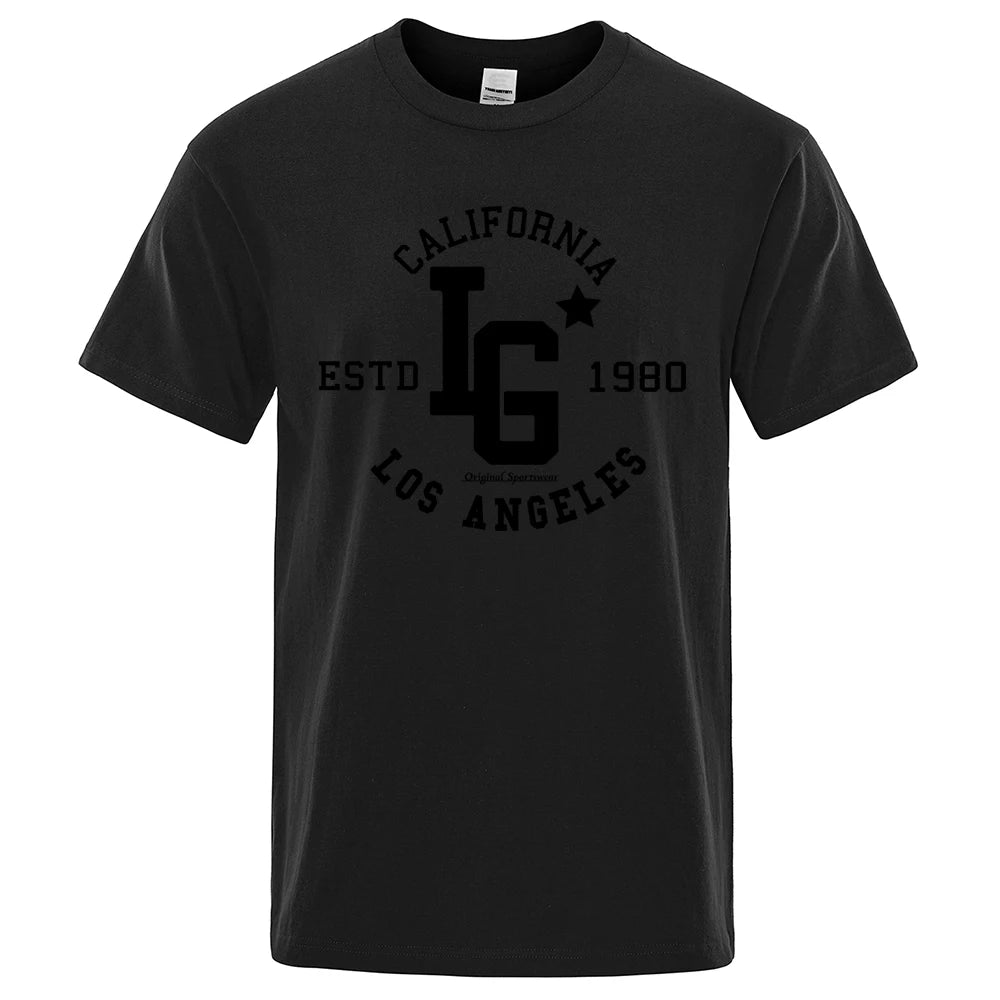 Los Angeles California Estd 1980 Print T Shirts